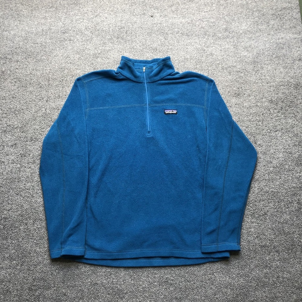 Patagonia Pullover Mens Medium Blue 1/4 Zip Long Sleeve Fleece Hiking Top